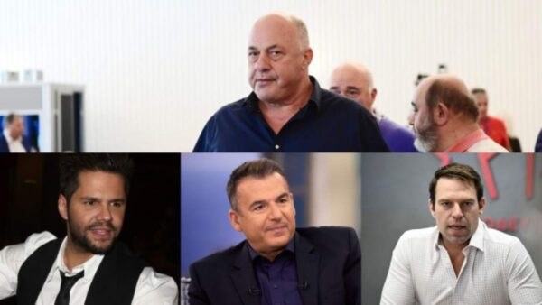 Ο Αχιλλές Μπέος με τον Γιώργο Λιάγκα, τον Τσαλίκη και τον Κασσελάκη
