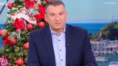 Ο Γιώργος Λιάγκας στον πλατό του ΑΝΤ1