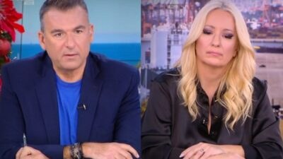 Ο Γιώργος Λιάγκας και η Αφροδίτη Γραμμέλη στο Πρωινό.