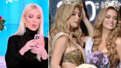 Η Κατερίνα Καινούργιου στο Super Κατερίνα με το κινητό στο χέρι