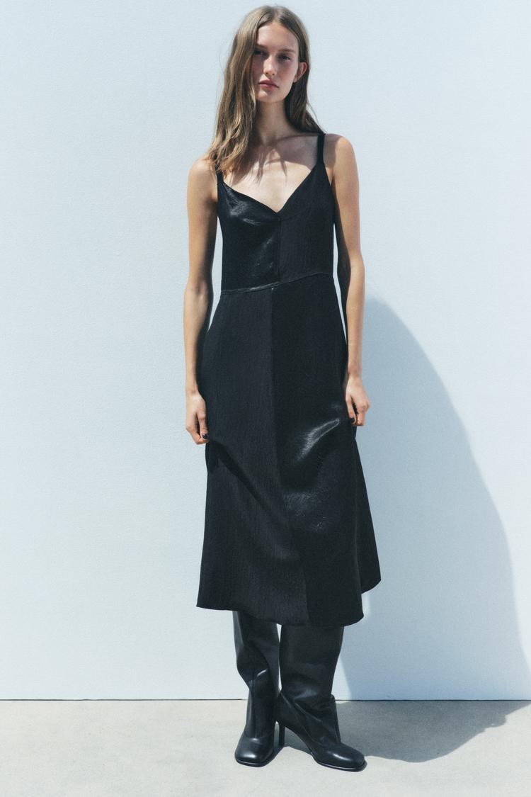 μαύρο φόρεμα lingerie zara