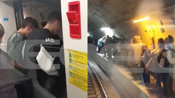Επιβάτες σε σήραγγα του Μετρό Θεσσαλονίκης