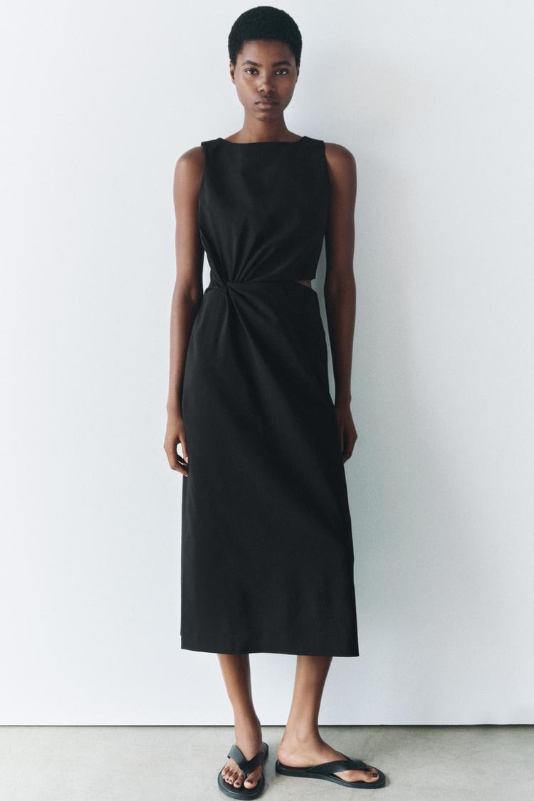 μαύρο φόρεμα με cut-outs zara