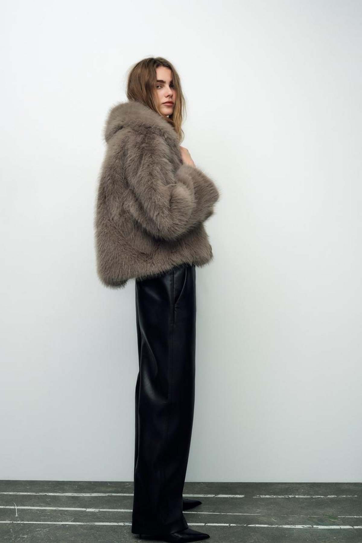 γούνινο jacket zara