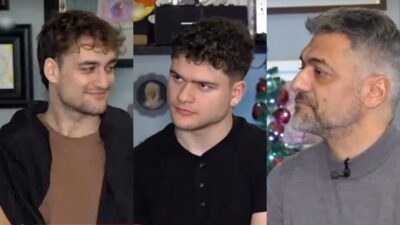 Ο Στέλιος Κρητικός με τους γιους του