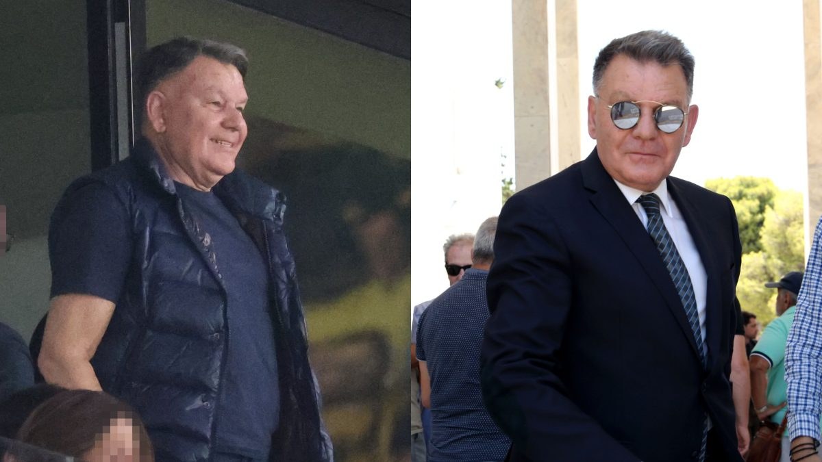 Ο Αλέξης Κούγιας στο γήπεδο και με κοστούμι και γυαλιά σε διαφορετική έξοδο