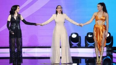 Η Κλαύδια την ώρα των ανακοινώσεων στην Eurovision