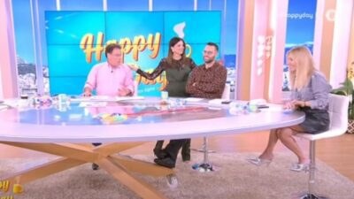 Η Σταματίνα Τσιμτσιλή στο πλατό του Happy Day