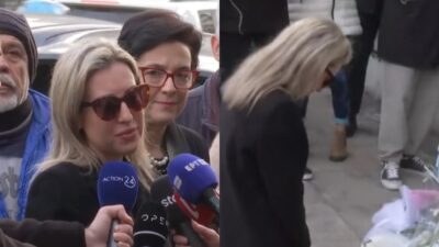 Η κόρη του Μίμη Δομάζου στη κηδεία του.
