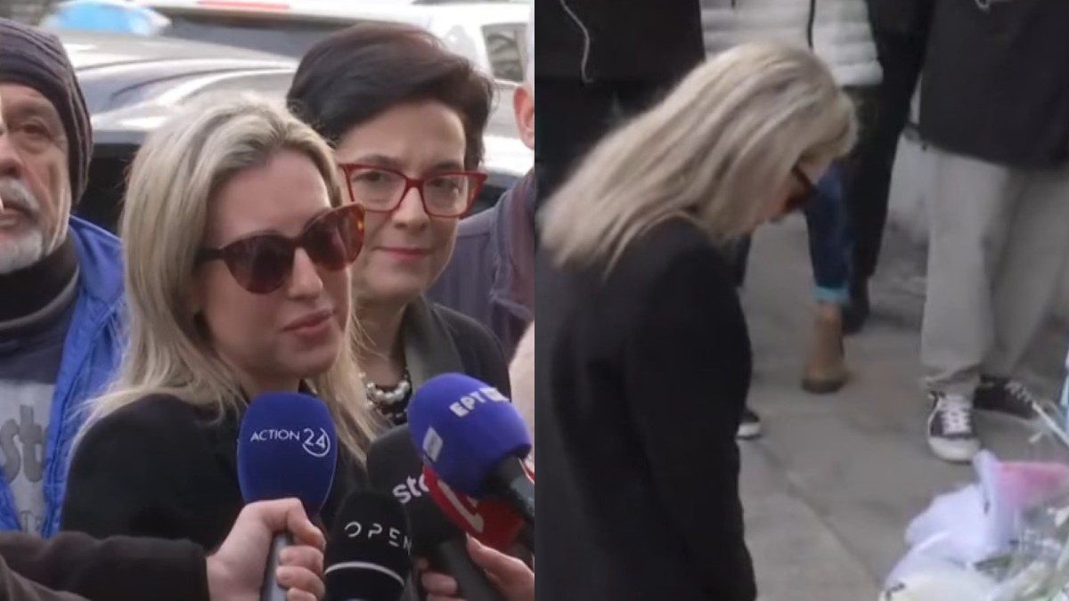 Η κόρη του Μίμη Δομάζου στη κηδεία του.