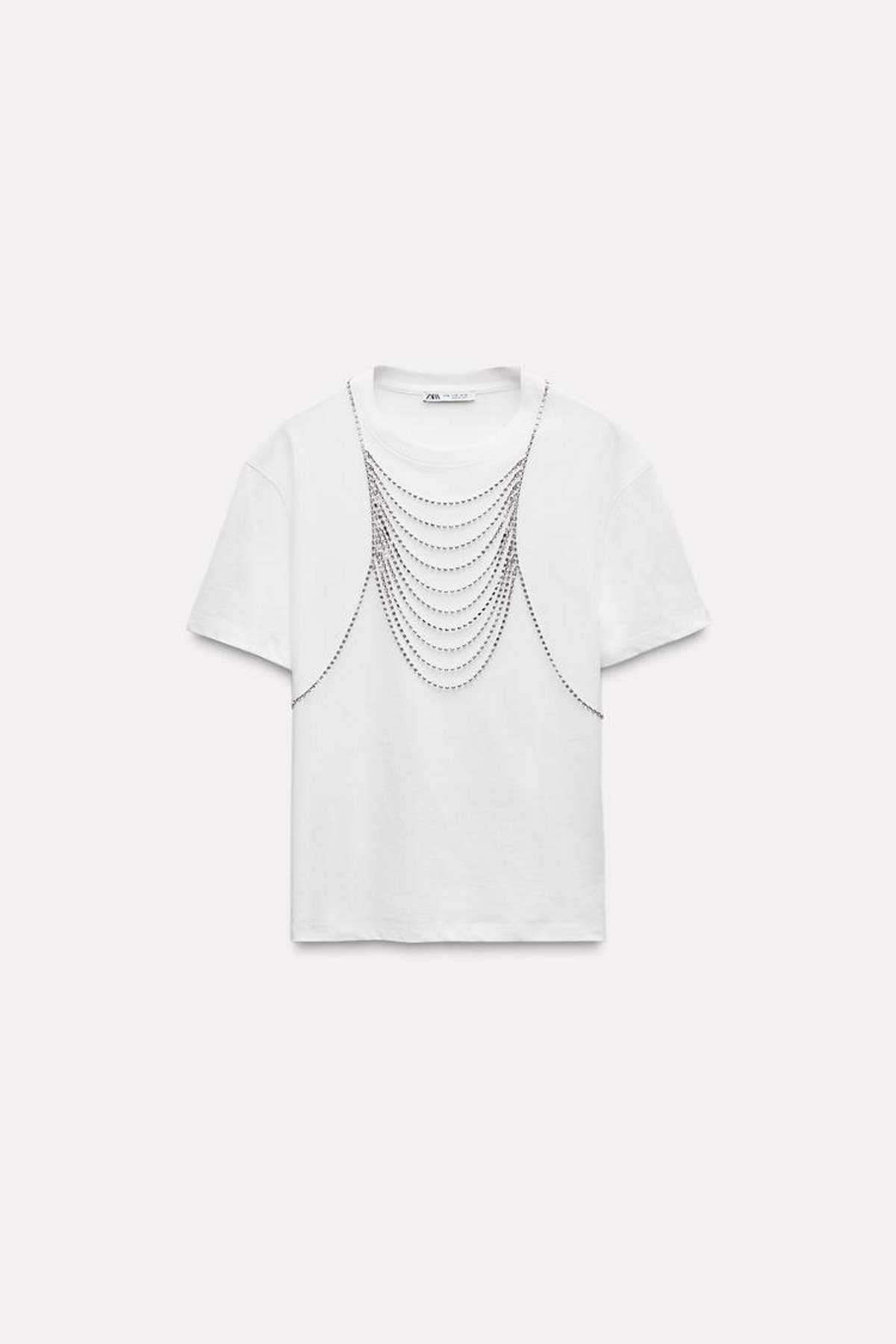 zara μπλούζα με κολιέ