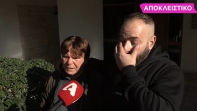 Ο Νίκος Νικόλιζας την ώρα που κλαίει