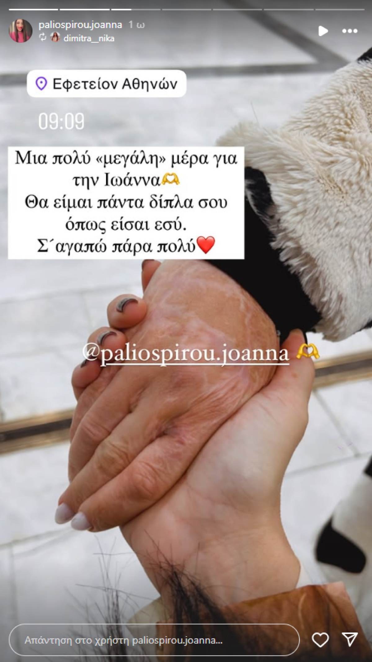Η ανάρτηση της Ιωάννας Παλιοσπύρου στο Instagram.