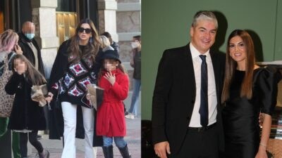 Η Σταματίνα Τσιμτσιλή με τις κόρες της και τον σύζυγό της