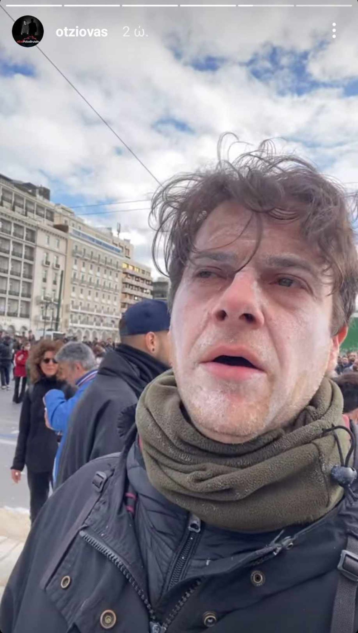 Ο Ορέστης Τζιόβας στην πορεία για τα Τέμπη