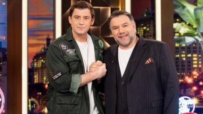 Ο Γιώργος Αμούτζας με τον Γρηγόρη Αρναούτογλου