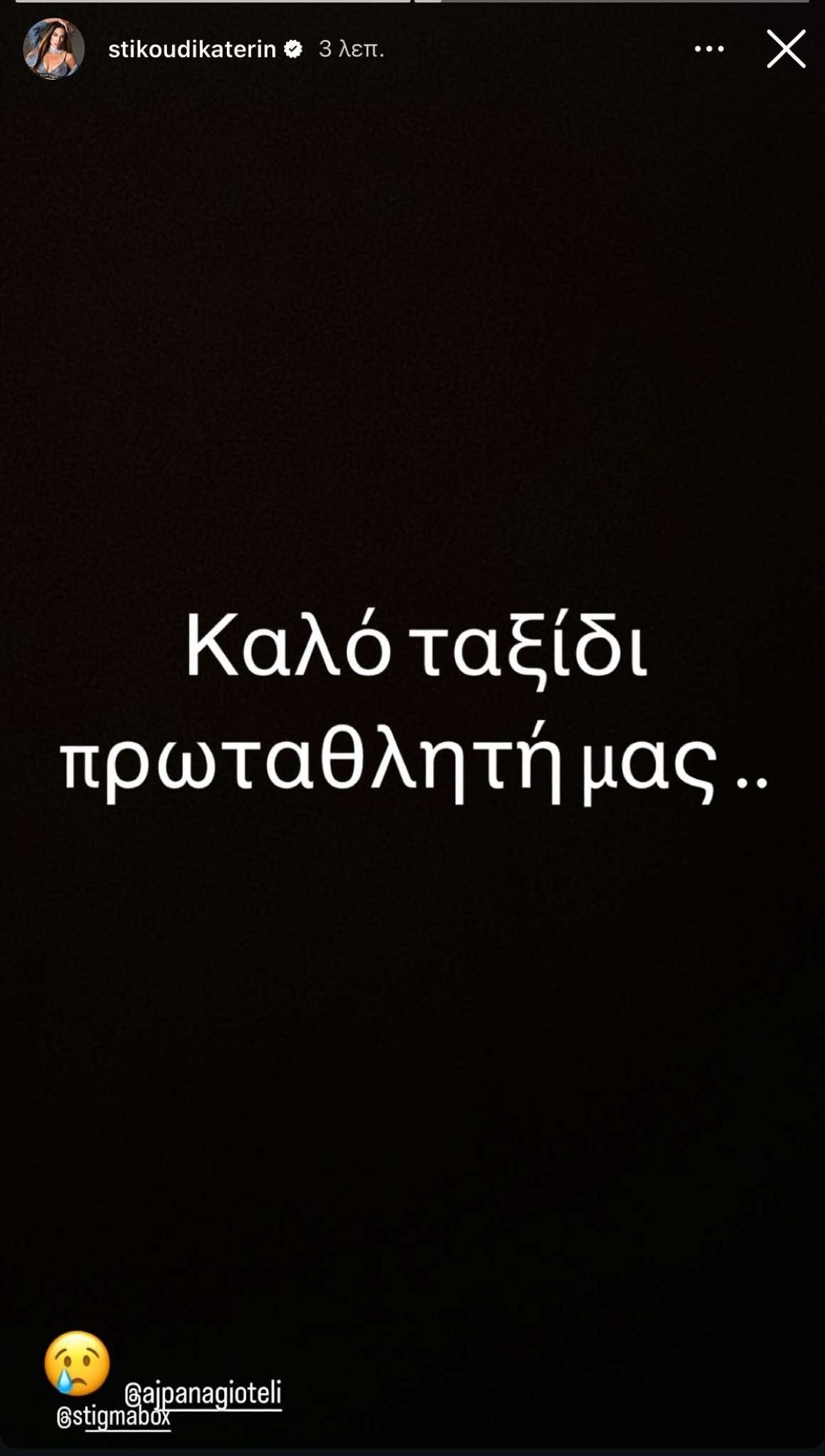 Ανάρτηση της Στικούδη στο ινσταγκραμ