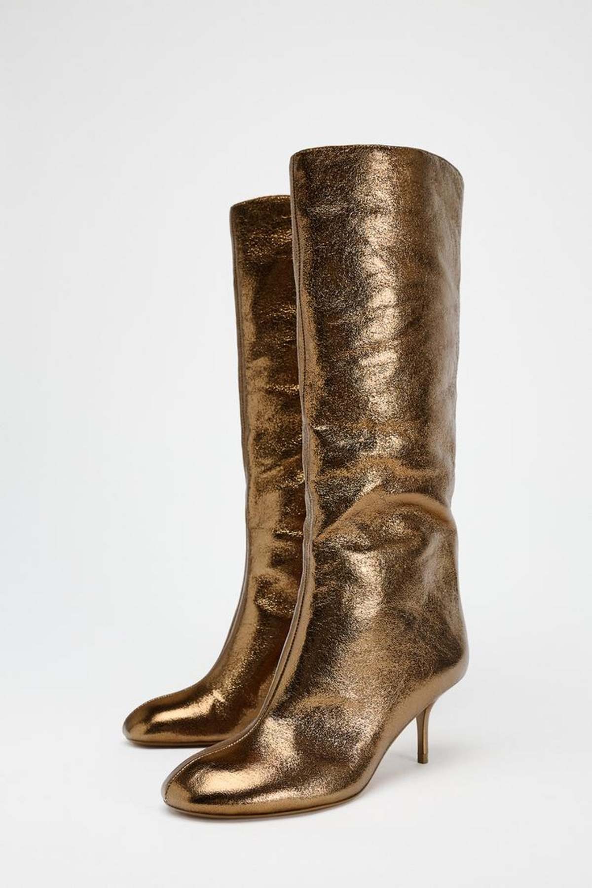 μπότες Zara metallic gold