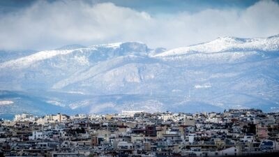 Φωτογραφία από την χιονισμένη πάρνηθα