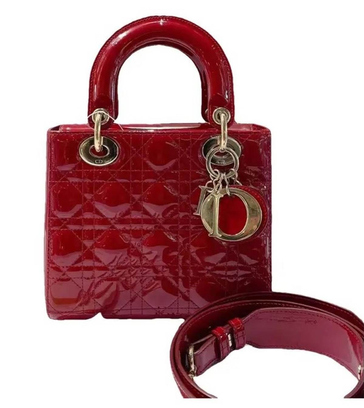 Τσάντα μπορντό lady dior