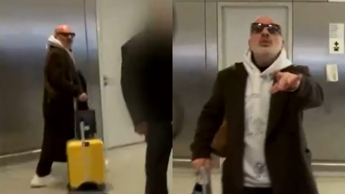 Ο Νίκος Μουτσινάς στο αεροδρόμιο