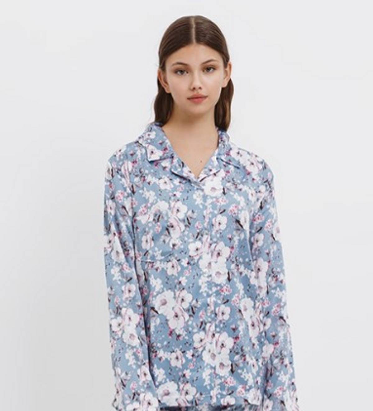 πουκάμισο από σετ πιτζάμας φλοραλ giota homewear