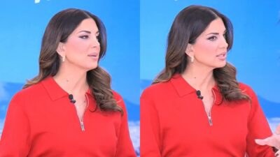 Η Σταματίνα Τσιμτσιλή με κόκκινο πουκάμισο στο Happy Day