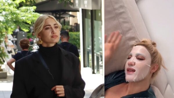 Η Ιωάννα Τούνη στο δρόμο και με μάσκα ομορφιάς στον καναπέ της