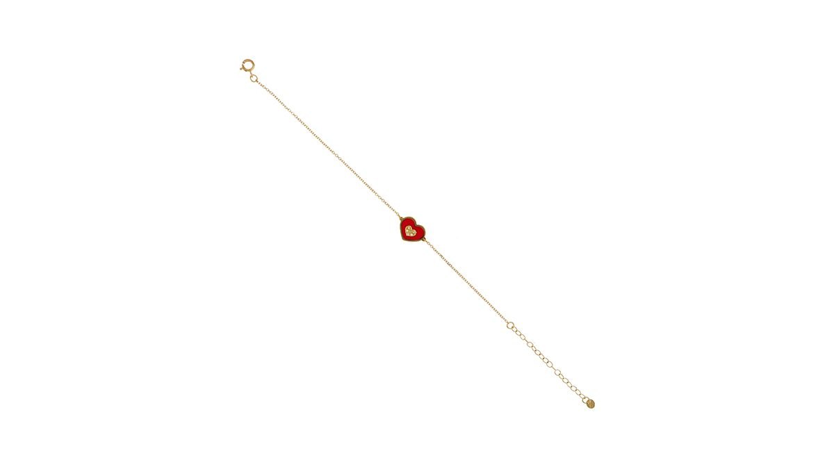 βραχιόλι με κόκκινη καρδιά Kanakis jewels