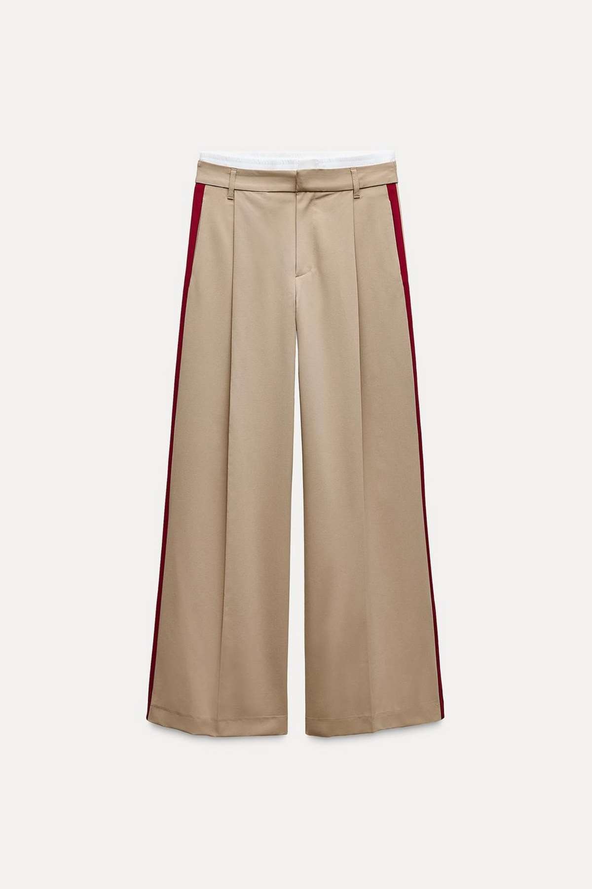 zara παντελόνι μπεζ φαρδύ