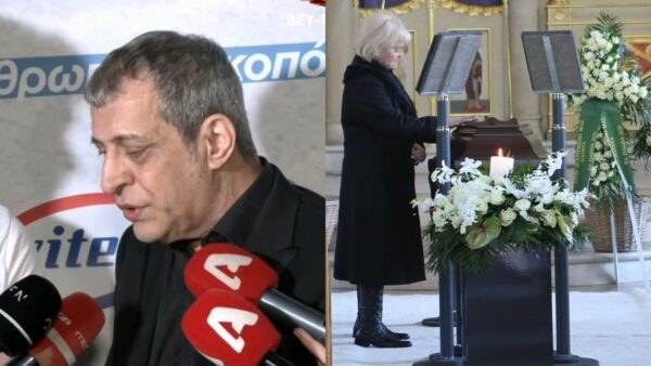Ο Θέμης Αδαμαντίδης και φωτογραφία από την κηδεία του Αλέξη Κούγια