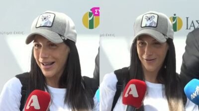 Η Ανθή Βούλγαρη σε δηλώσεις έξω από το μαιευτήριο
