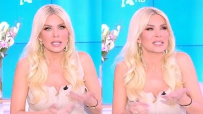 Η Κατερίνα Καινούργιου στο πλατό της εκπομπής Super Κατερίνα