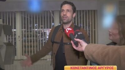 Ο Κωνσταντίνος Αργυρός στο αεροδρόμιο