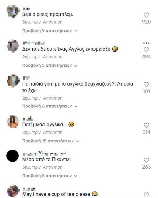 Τα σχόλια κάτω από το προφίλ της Μελίνας