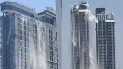 Πισίνα ξενοδοχείου αδειάζει μετά τον σεισμό στο Μπανγκόκ