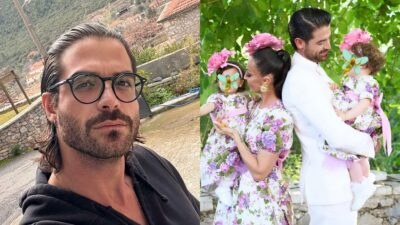 Ο Άρης Μουγκοπέτρος με την οικογένειά του