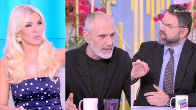 Η Καινούργιου, ο Βαλλιανάτος και ο Μπαλάσκας στο πλατό του Super Κατερίνα