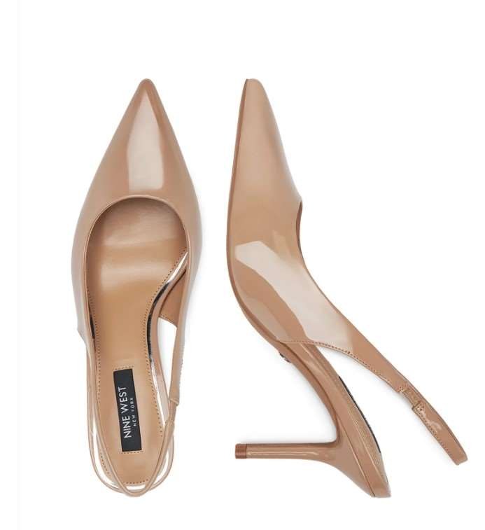 nude γόβες nine west