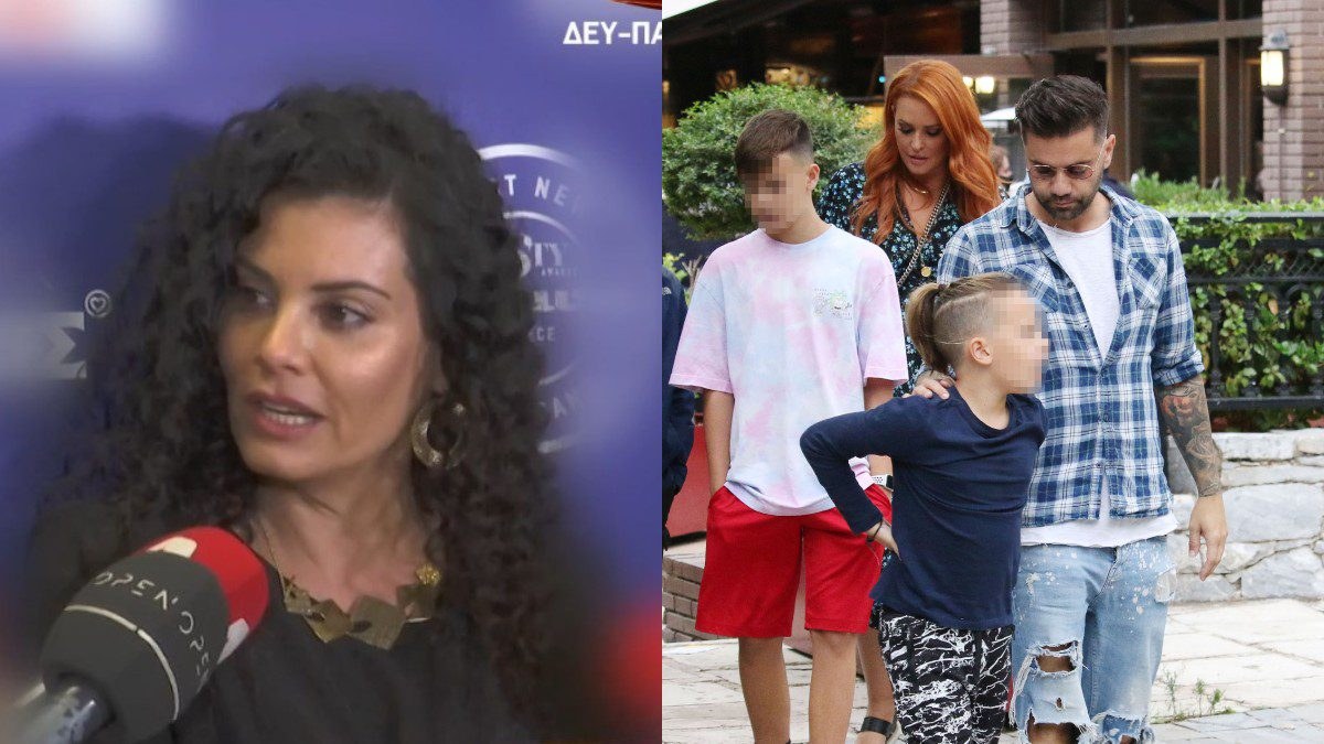 Η Μαρία Κορινθίου ο Θοδωρής Μαραντίνης και η Σίσσυ Χρηστίδου με τα παιδιά τους