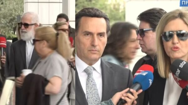 Ο Πέτρος Φιλιππίδης και οι δικηγόροι του στο δικαστήριο