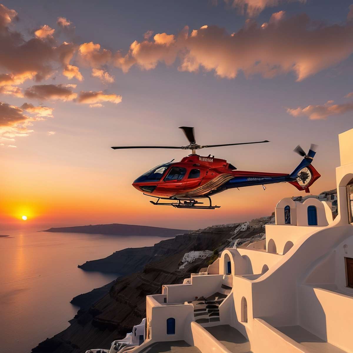 πτήση ελικόπτερο σαντορίνη