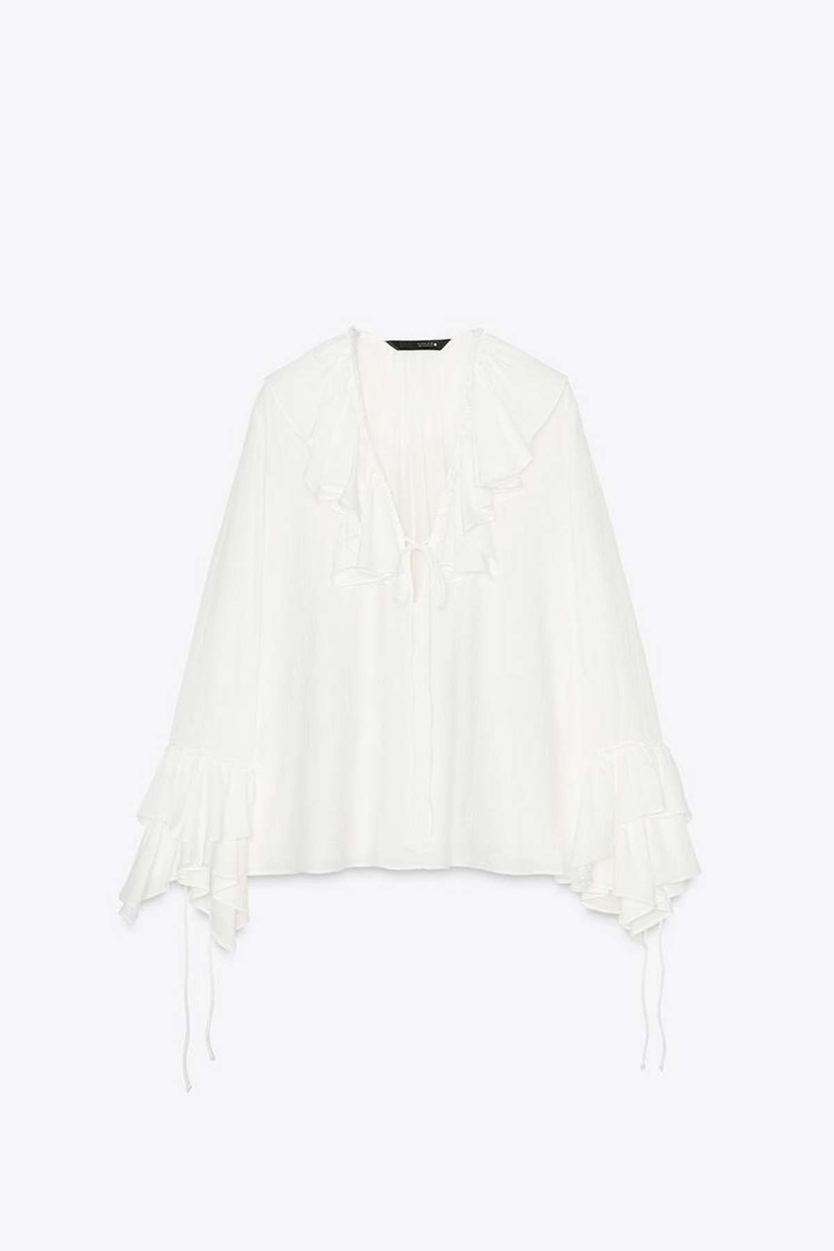 zara top λευκό