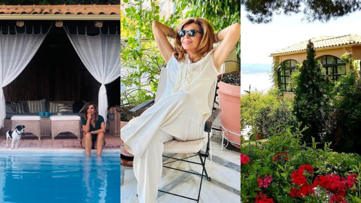 Η Μιμή Ντενίση στο εξοχικό της στον Θεολόγο