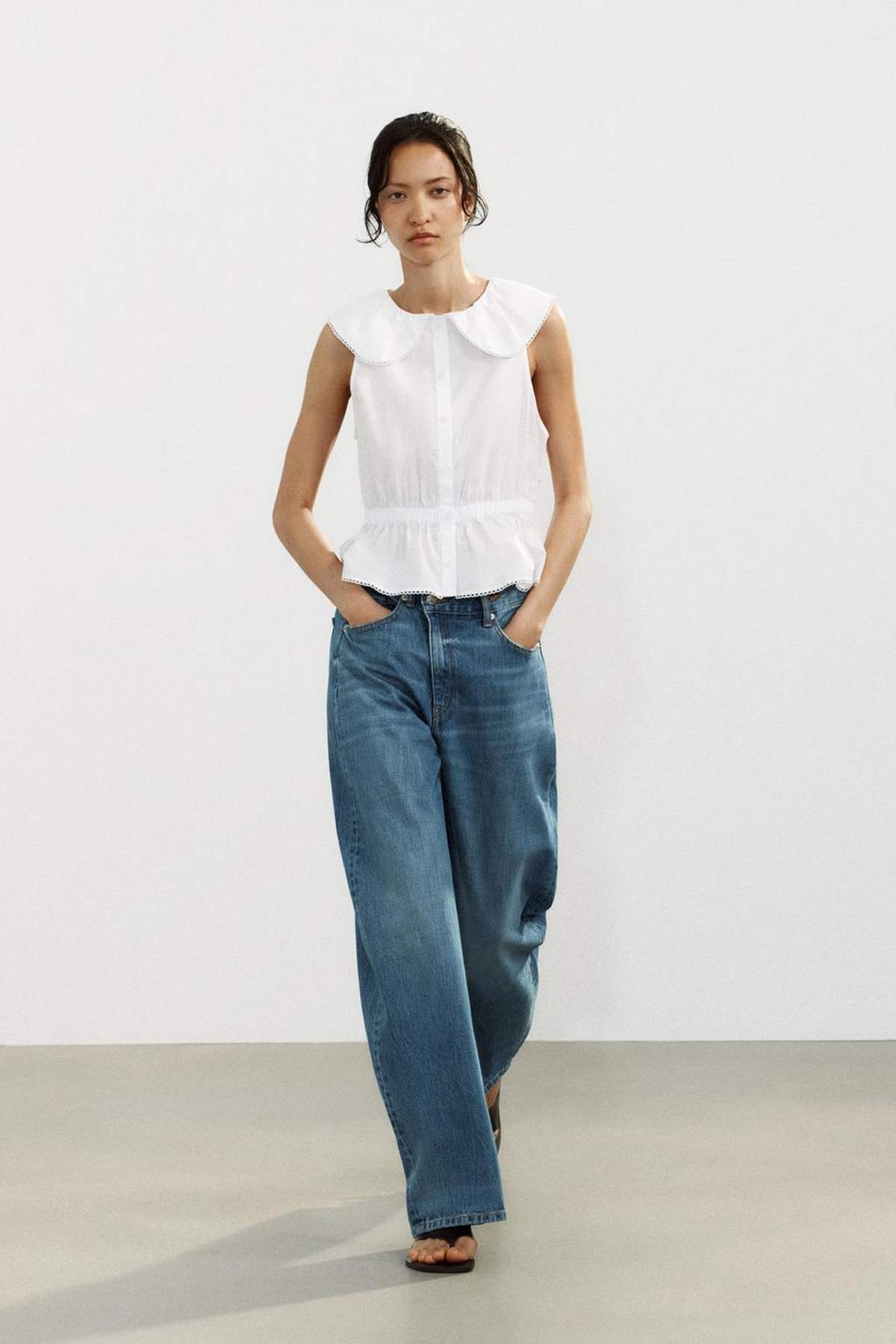 zara λευκό μπλουζάκι