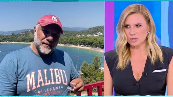 Ο Γρηγόρης Αρναούτογλου και η Κατερίνα Καραβάτου