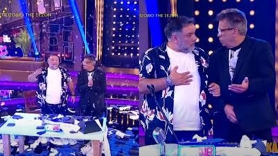 Ο Γρηγόρης Αρναούτογλου στο φινάλε του The 2night Show