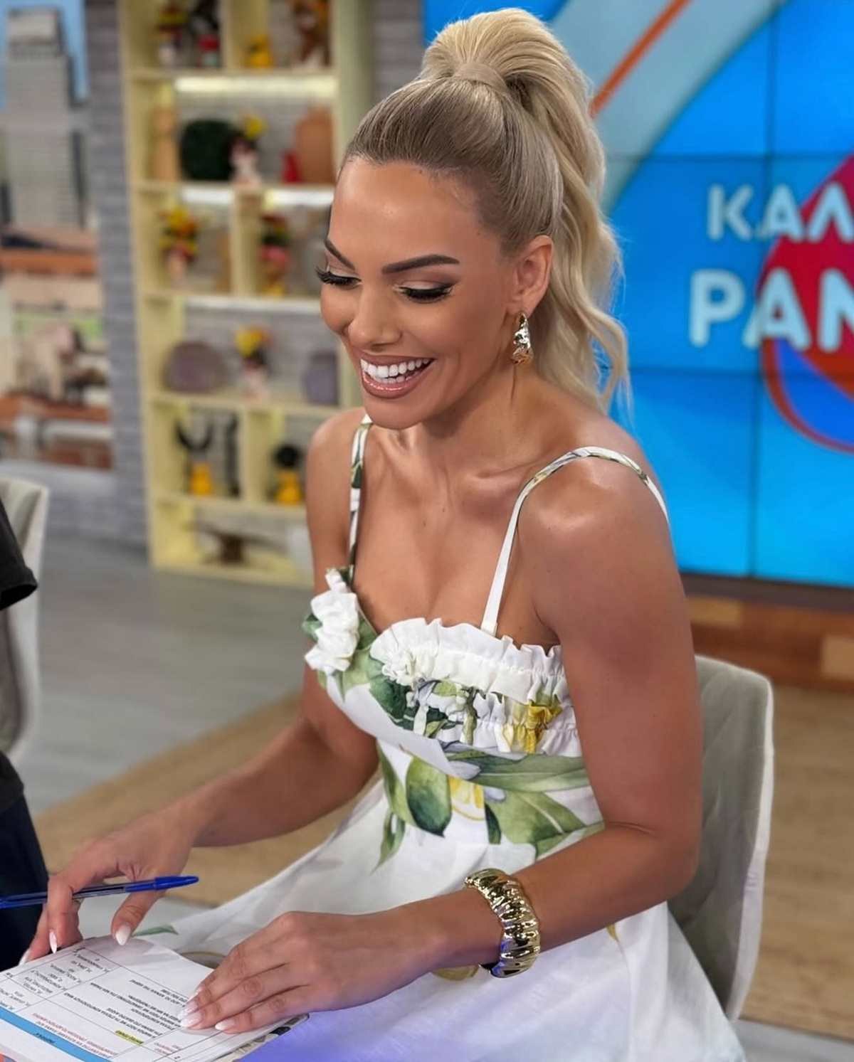 H Ιωάννα Μαλέσκου στο πλατό