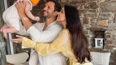 Ο Ευθύμης Ζησάκης με τη Χρύσα Παπαλελούδη και το γιο τους