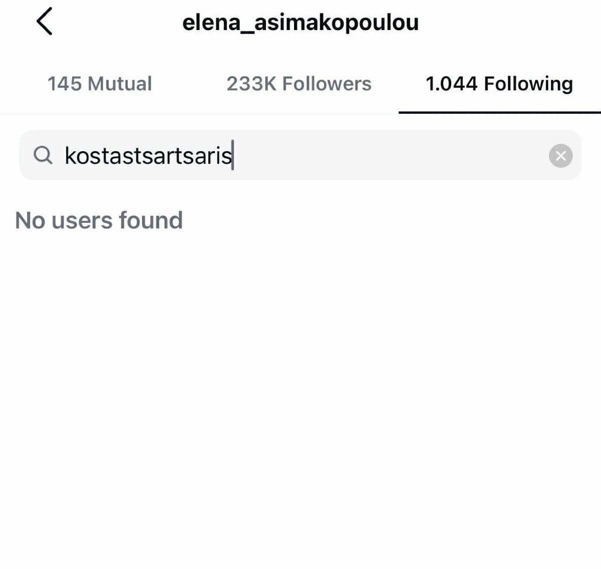 Το unfollow της Έλενας Ασημακοπούλου στο Κώστα Τσαρτσαρή